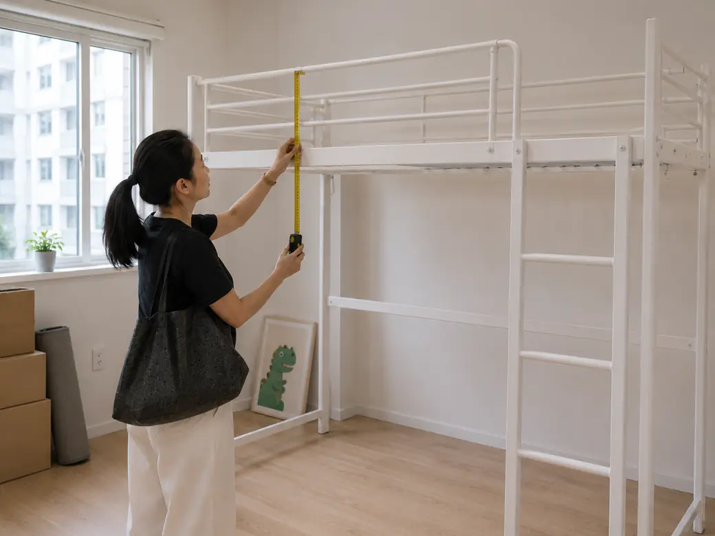 Measuring a bed frame for a custom-size BayShop natural latex mattress
